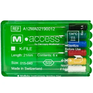 Dentsply M-Access® K-Files: 21mm Stainless Steel (6p/Box)