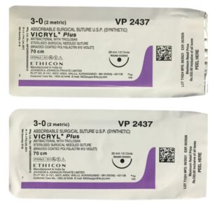 Ethicon | Vicryl Plus Sutures: USP 3-0, 1/2 Circle Round Body